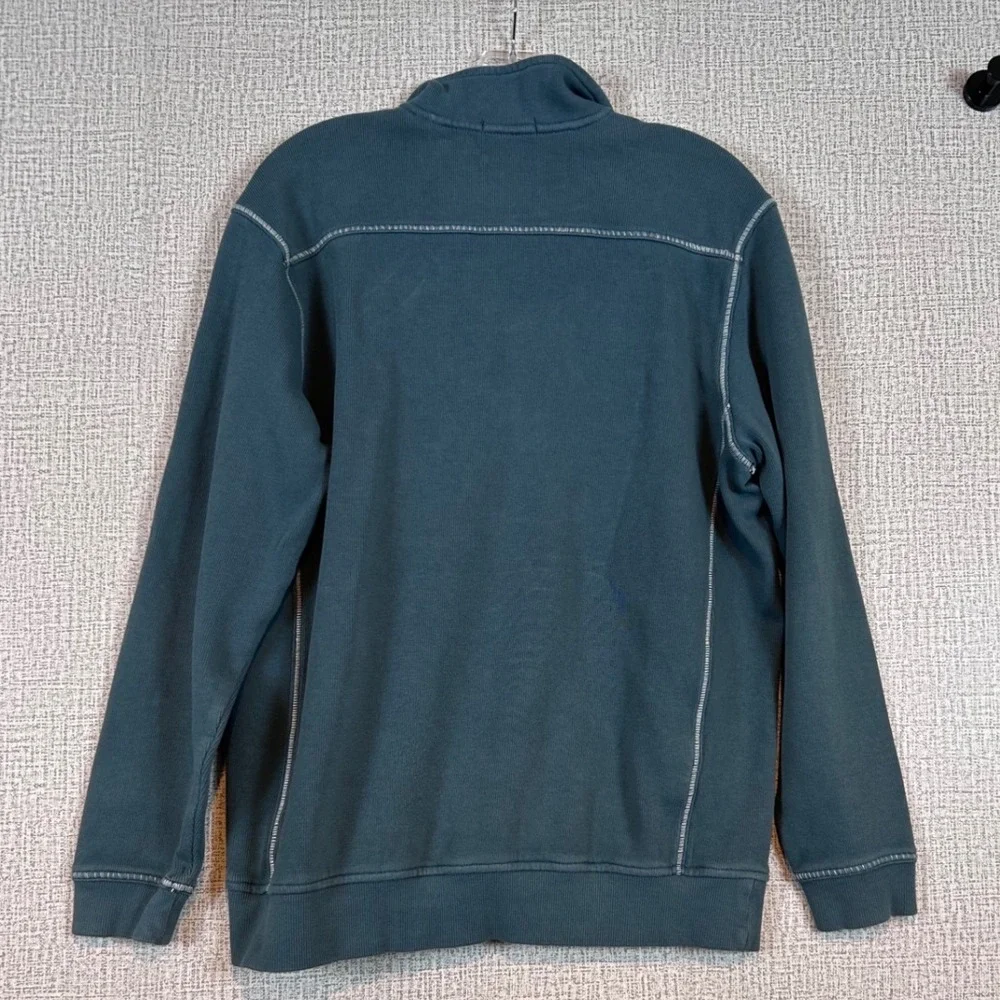 Tommy‎ Bahama Relax Mens •M• Teal Blue Beachy Quarter Zip Layering Coastal Prep